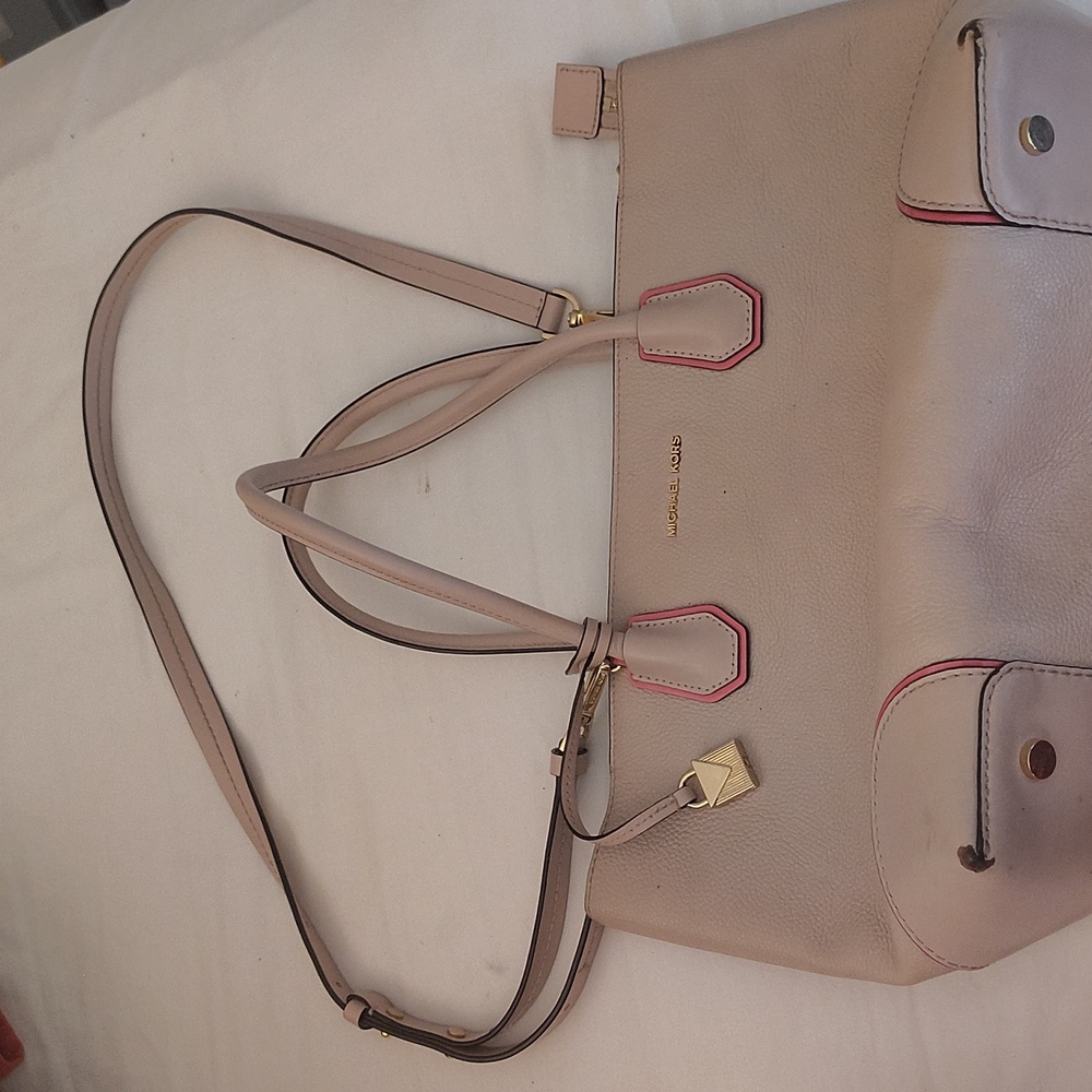 Michael Kors Cream and Pink Women's Bag